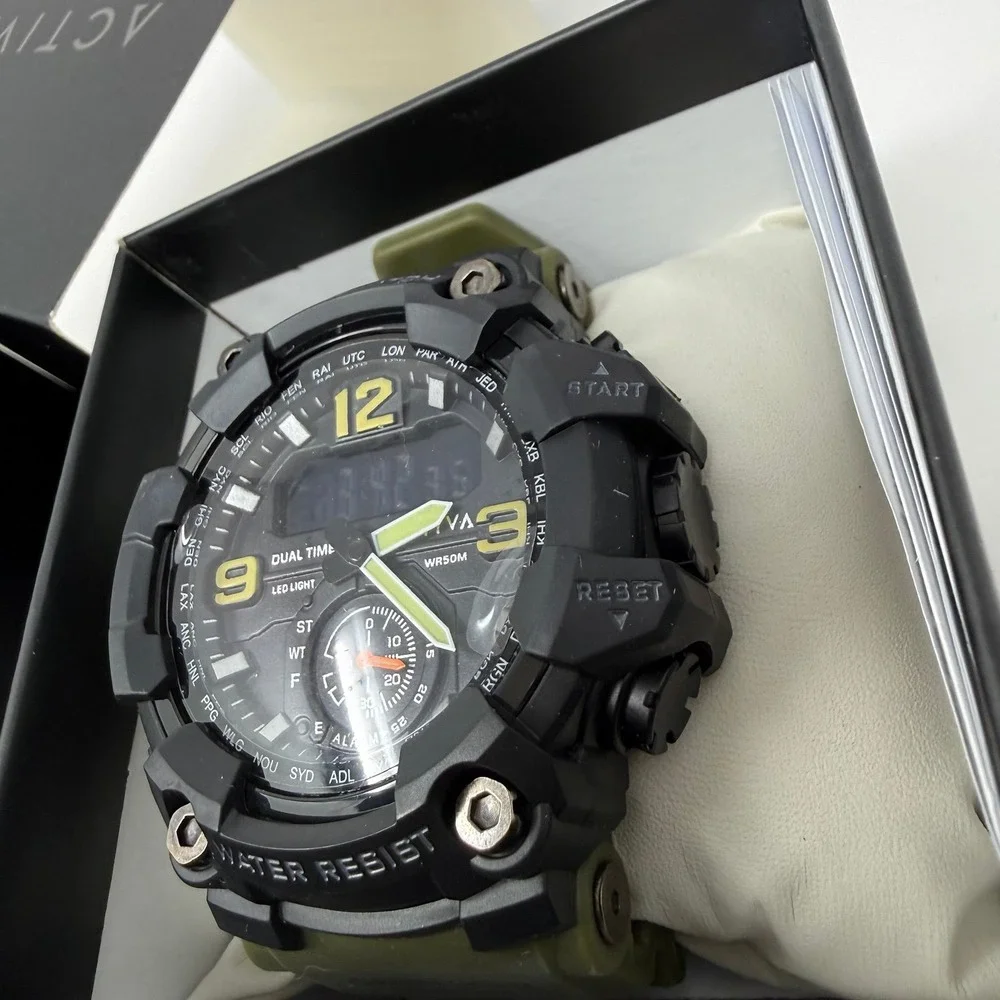 Activa x Invicta BlackOps Men's 56mm Digital Watch Army Green Black ACW1637-002